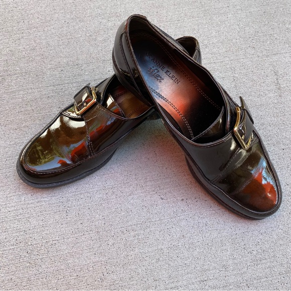 AK Anne Klein IFlex Shiny Brown Patent Leather - Picture 10 of 10